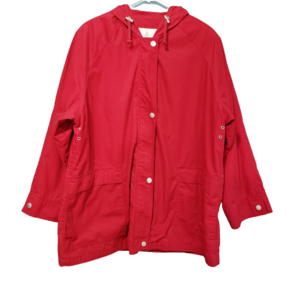 VINTAGE LONDON FOG Lightweight Mid Hooded Trench Jacket Size L